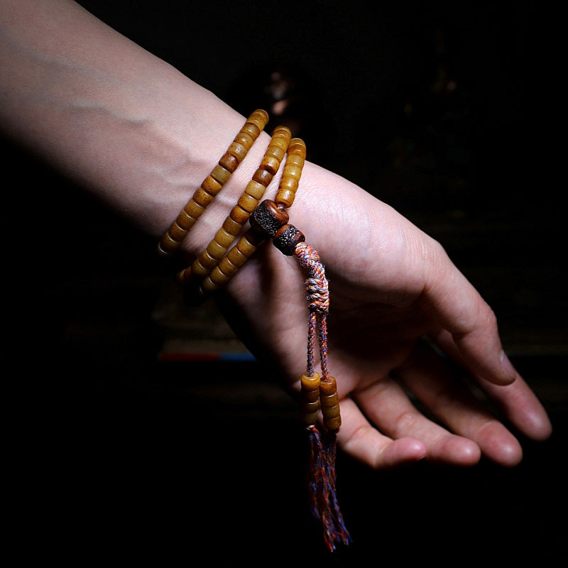 KarmaRipple's Tibet 108 Mala Beadwork Yak Bone Amber Balance Bracelet p9