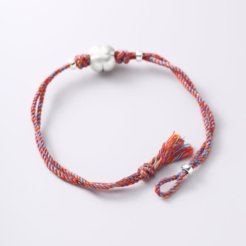 KarmaRipple's 999 Sterling Silver Persimmon Fortune Multicolored Woven Bracelet p22
