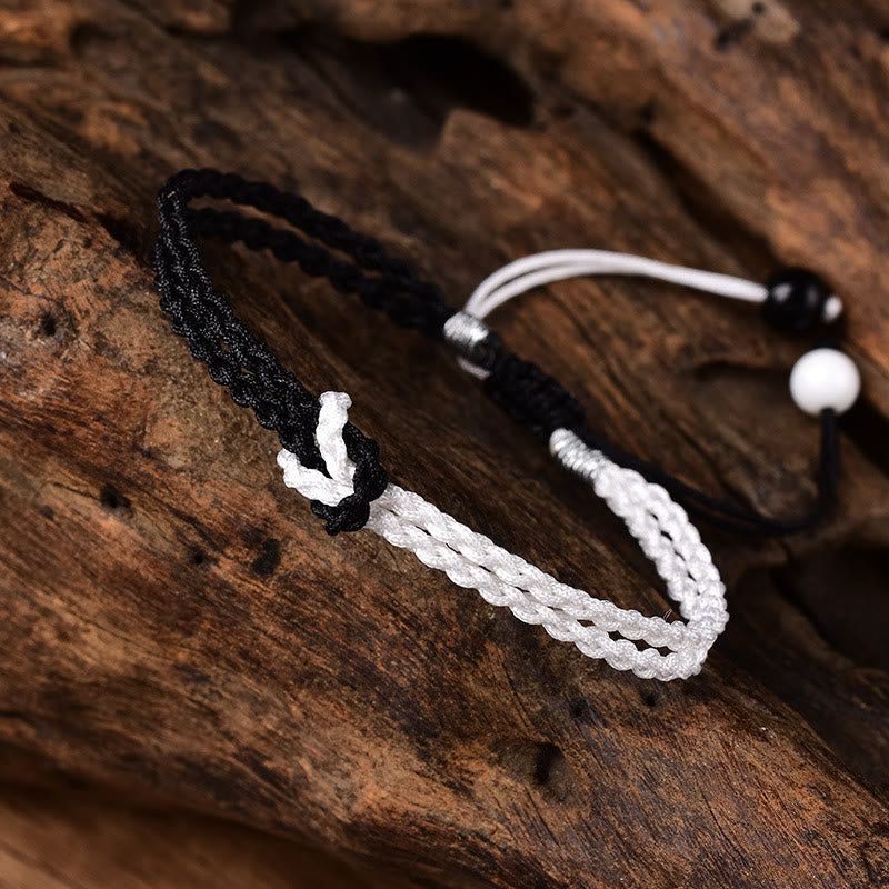 KarmaRipple's Handmade Black Ivory Rope Woven Balancing Bracelet p8