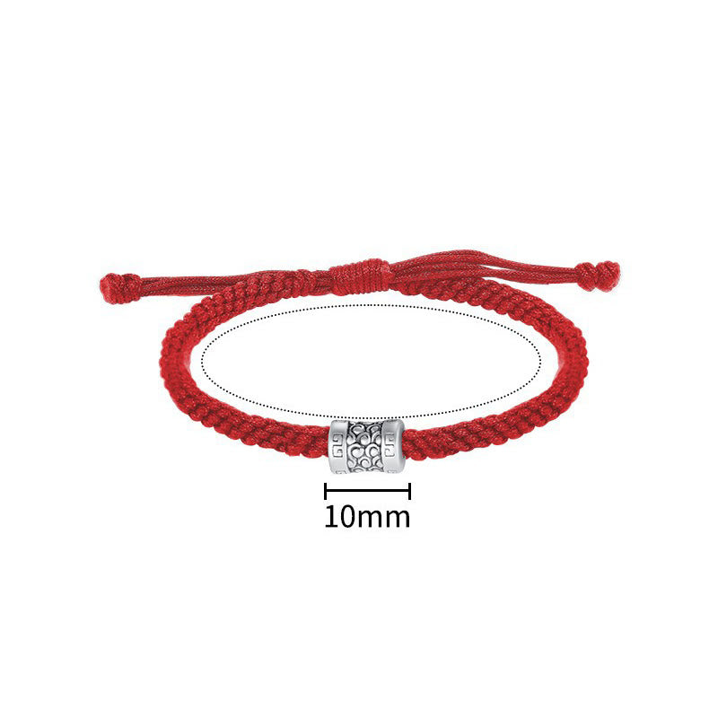 KarmaRipple's 999 Sterling Silver Red String Fortunate Cloud Strength Bracelet p10