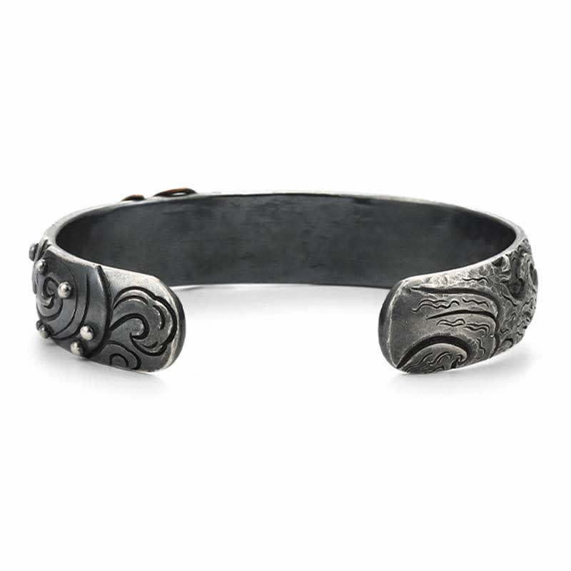 KarmaRipple's 999 Sterling Silver 990 Gold Koi Fish Fortune Wealth Success Bracelet Bangle p11