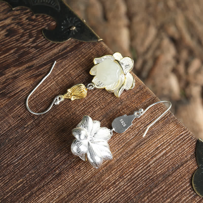 KarmaRipple's Ivory Jade Protection Balance Drop Earrings p9