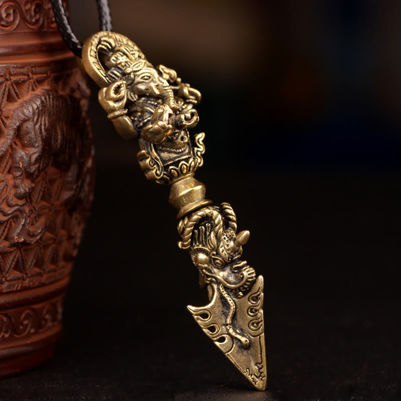 KarmaRipple's Tibetan Ganesh Ganpati Elephant God of Wealth Dorje Vajra Spiritual Power Pendant Necklace p17