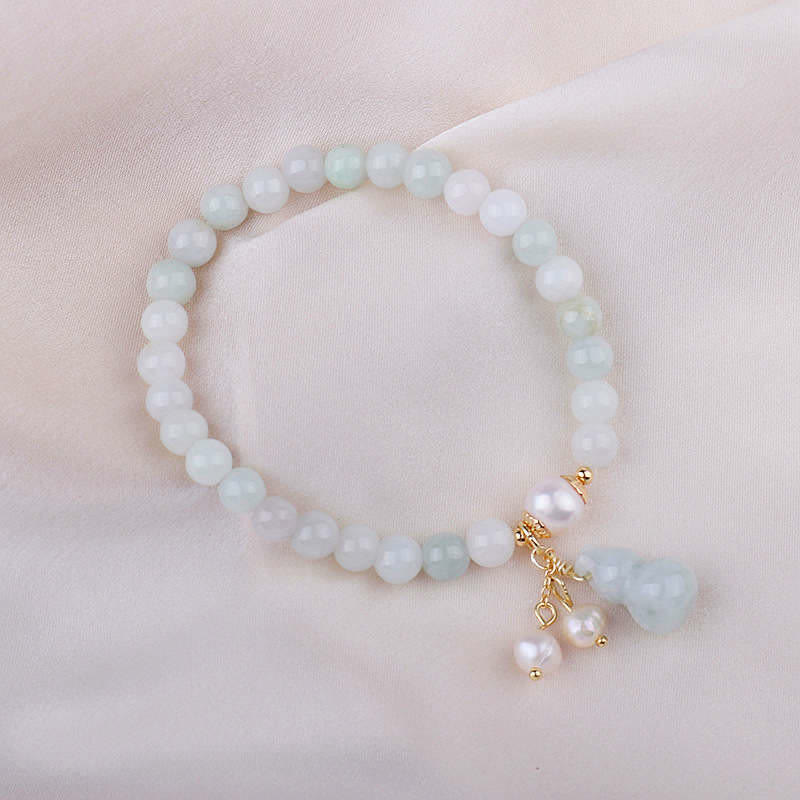 KarmaRipple's Authentic Jade Pearl Gourd Prosperity Fortune Bracelet p7