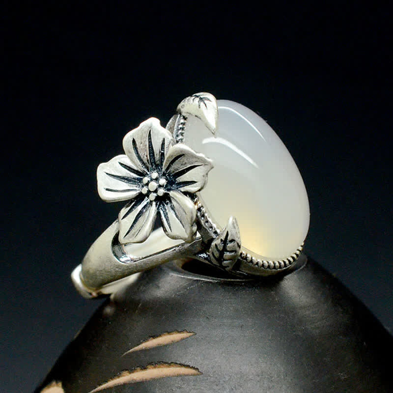 KarmaRipple's 990 Sterling Silver Authentic Chalcedony Plum Positive Balance Ring p2