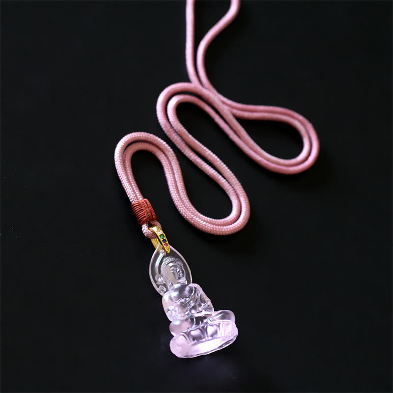 KarmaRipple's Blue Tathagata Buddha Medicine Buddha Liuli Gemstone Serenity Amulet Pendant Necklace p23
