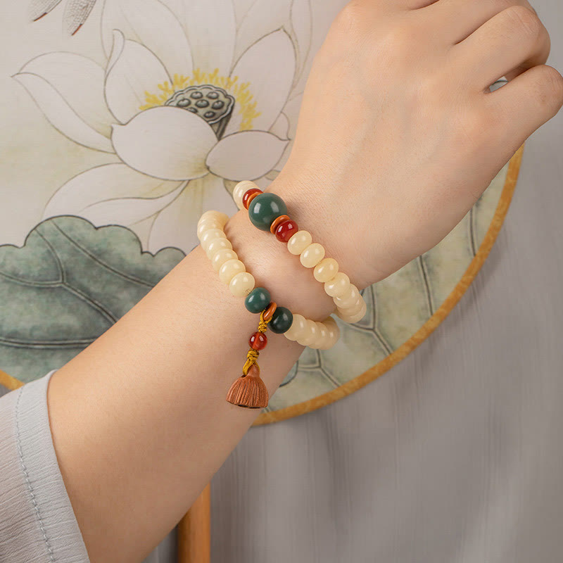 KarmaRipple's Bodhi Seed Lotus Pod Talisman Peace Double Wrap Bracelet p10