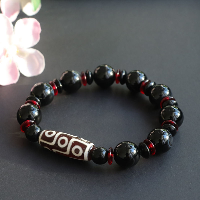 KarmaRipple's Black Onyx Nine-Eye Dzi Bead Wealth Protection Bracelet p7