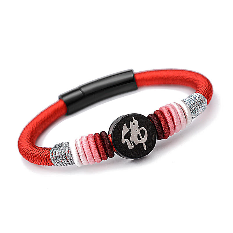 KarmaRipple's Buddha Character Ebony Handcrafted Rope Bracelet p54