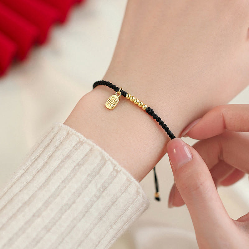 KarmaRipple's Handmade Fu Character Talisman Fortune Fortune Rope Bracelet p10