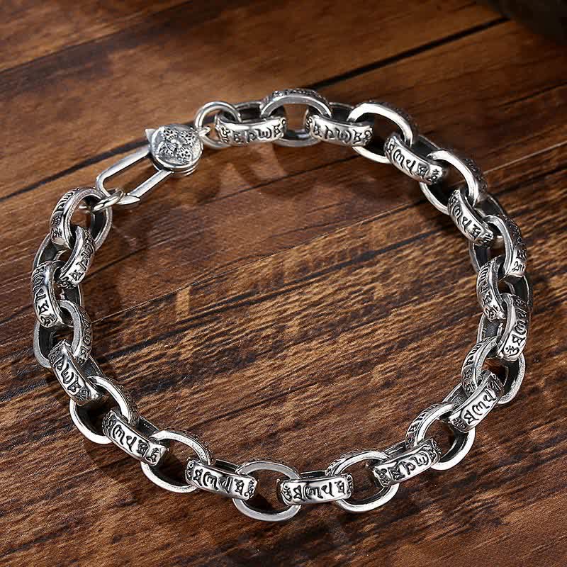 KarmaRipple's 925 Sterling Silver Om Mani Padme Hum Engraved Peace Bracelet Bangle p5