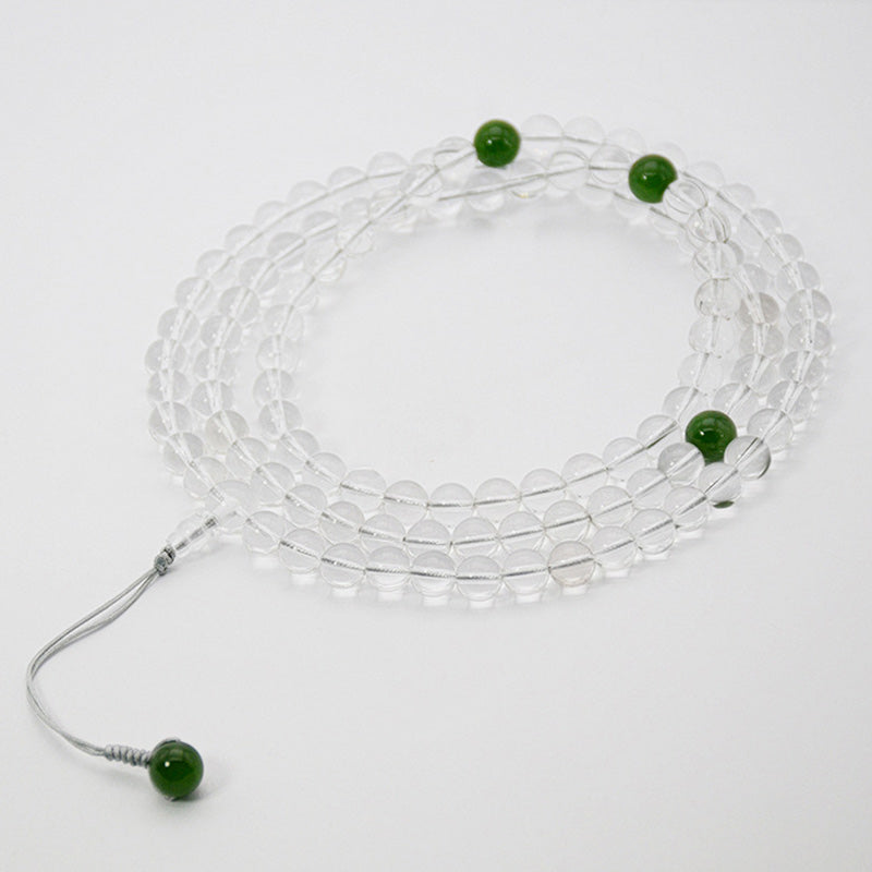 KarmaRipple's 108 Beadwork Ivory Gemstone Jade Meditation Bracelet Mala p20