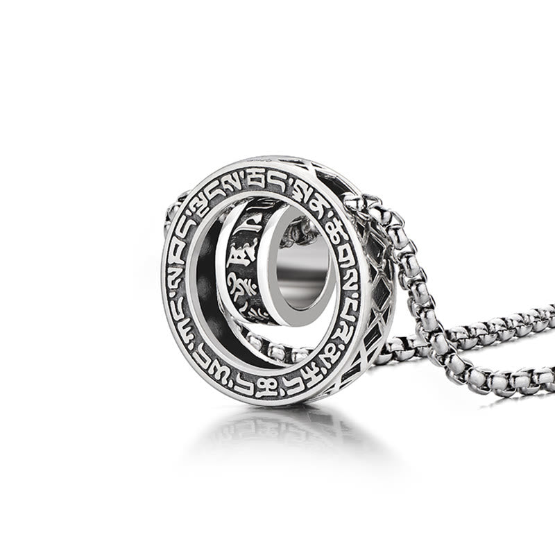 KarmaRipple's Tibetan Om Mani Padme Hum Carved Peace Purity Chain Pendant Necklace p5