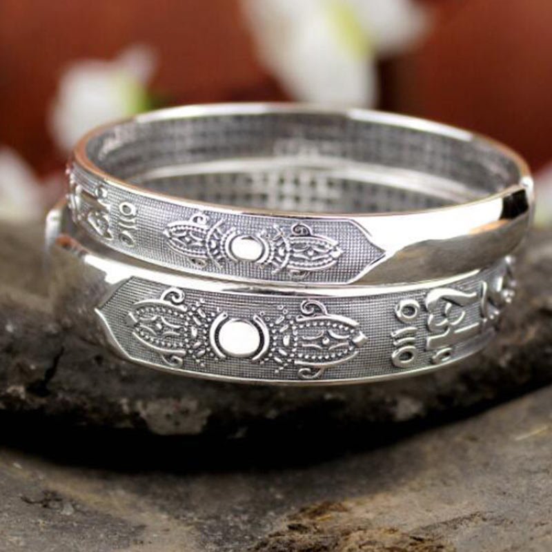 KarmaRipple's Tibetan Sanskrit Ivory Bronze Meditation Prayer Bracelet Bangle p7