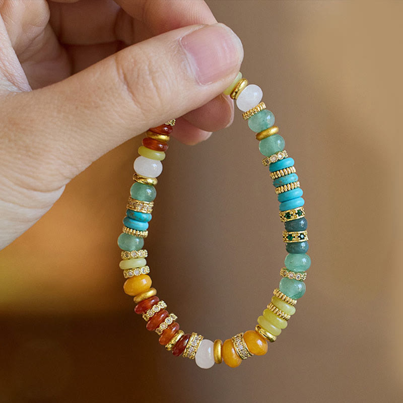 KarmaRipple's Authentic Red Agate Jade Rainbow Confidence Bracelet p8