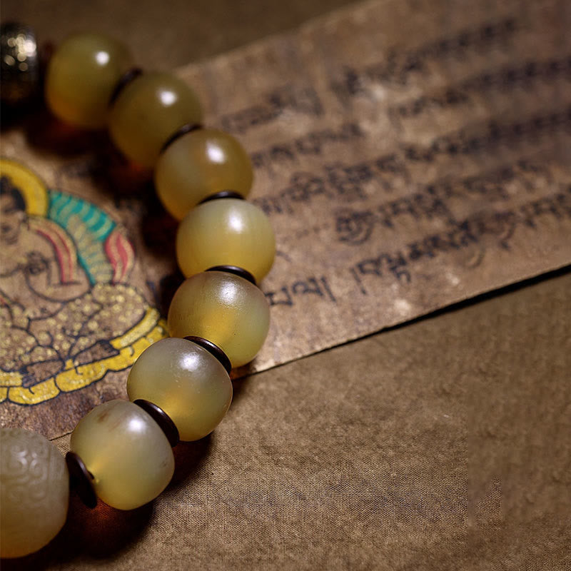 KarmaRipple's Handmade Tibetan Sheep Horn Om Mani Padme Hum Auspiciousness Bracelet p4