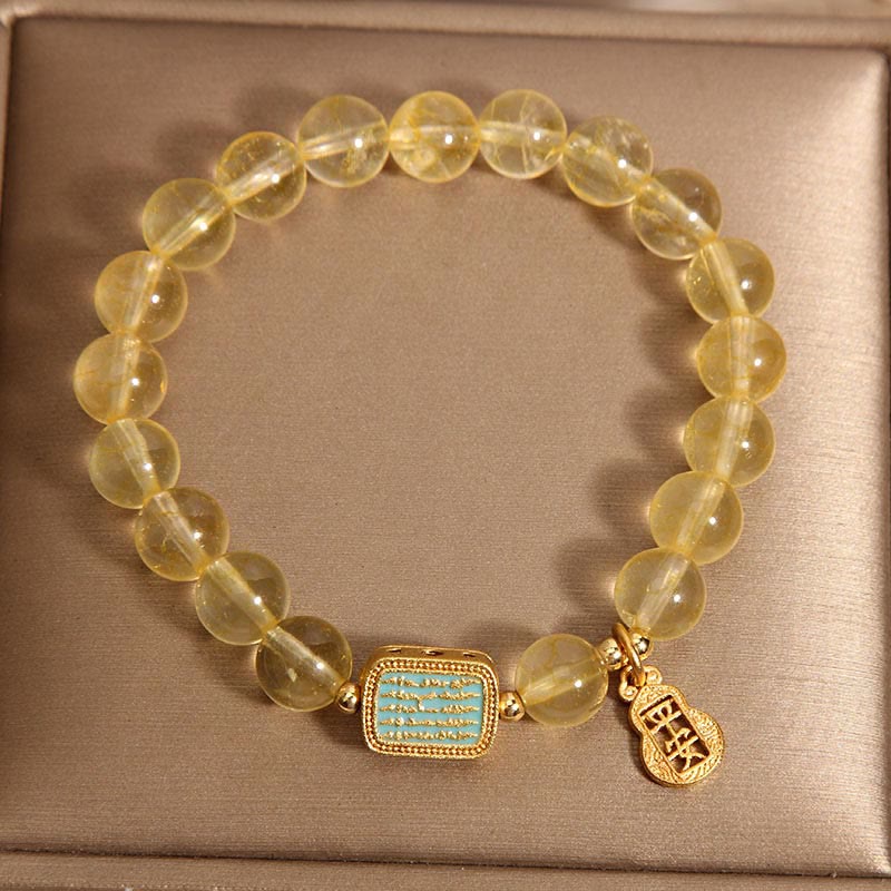 KarmaRipple's Authentic Citrine Five Scriptures Generosity Bracelet p4