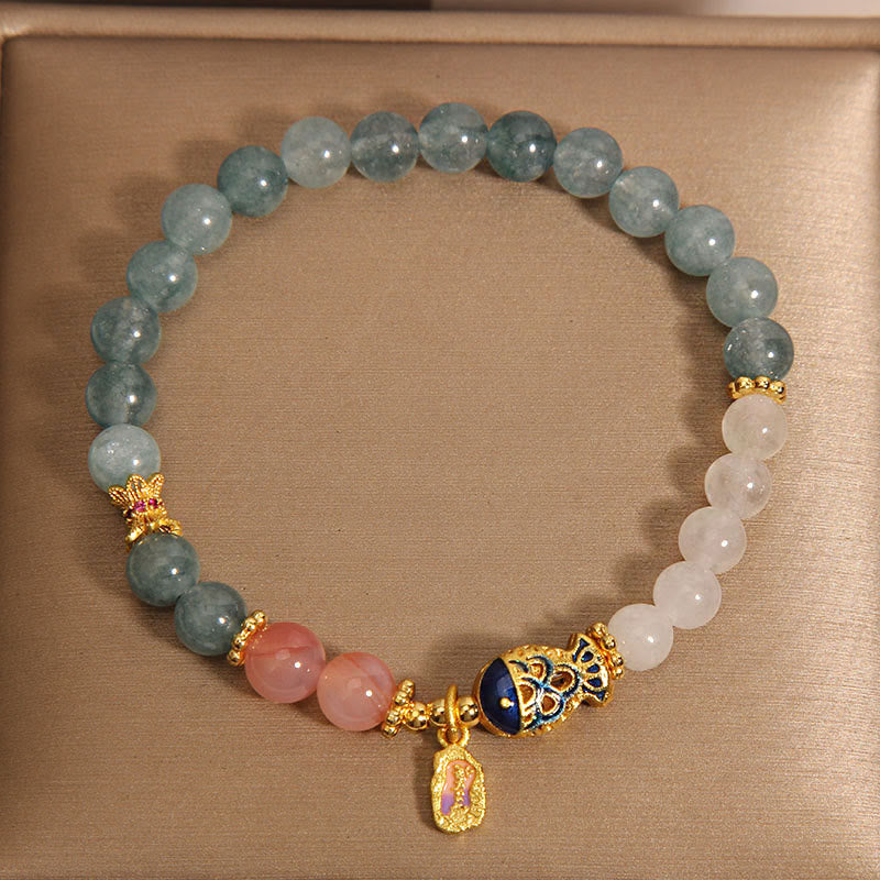 KarmaRipple's Jade Yanyuan Agate Ivory Jade Koi Fish Scripture Talisman Fortune Bracelet p8