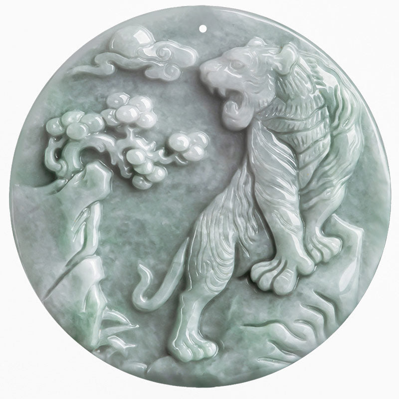 KarmaRipple's Chinese Zodiac Tiger Jade Protection Pendant String Necklace p10
