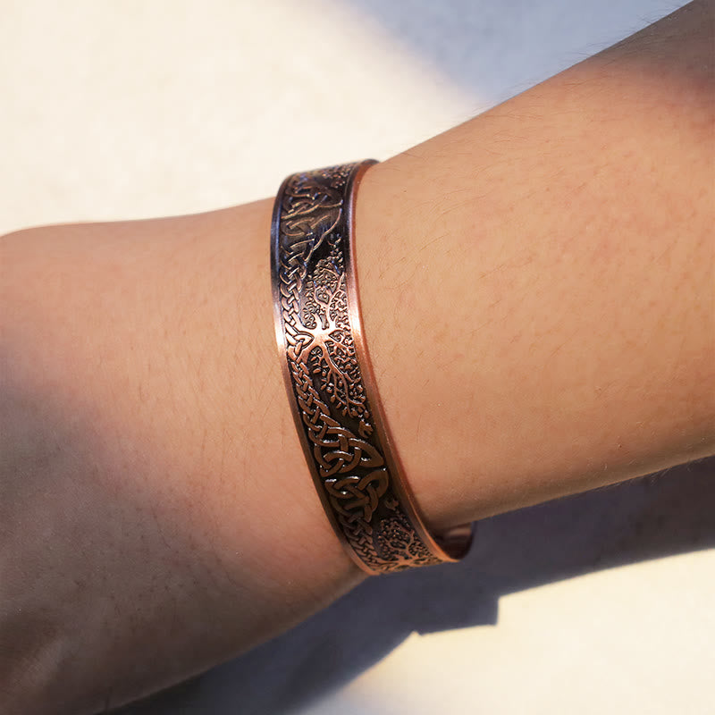 KarmaRipple's Fortunate Tree Of Life Balance Magnetic Adjustable Cuff Bracelet Bangle p5