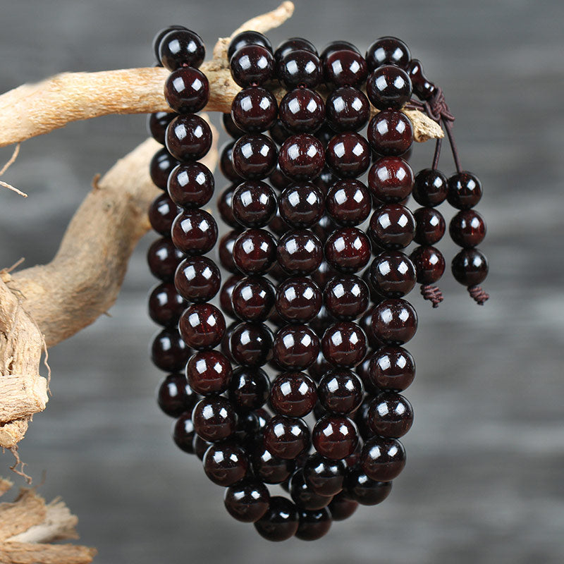 KarmaRipple's Gold Star Small Leaf Red Sandalwood Chinese Knotting Protection Bracelet p1