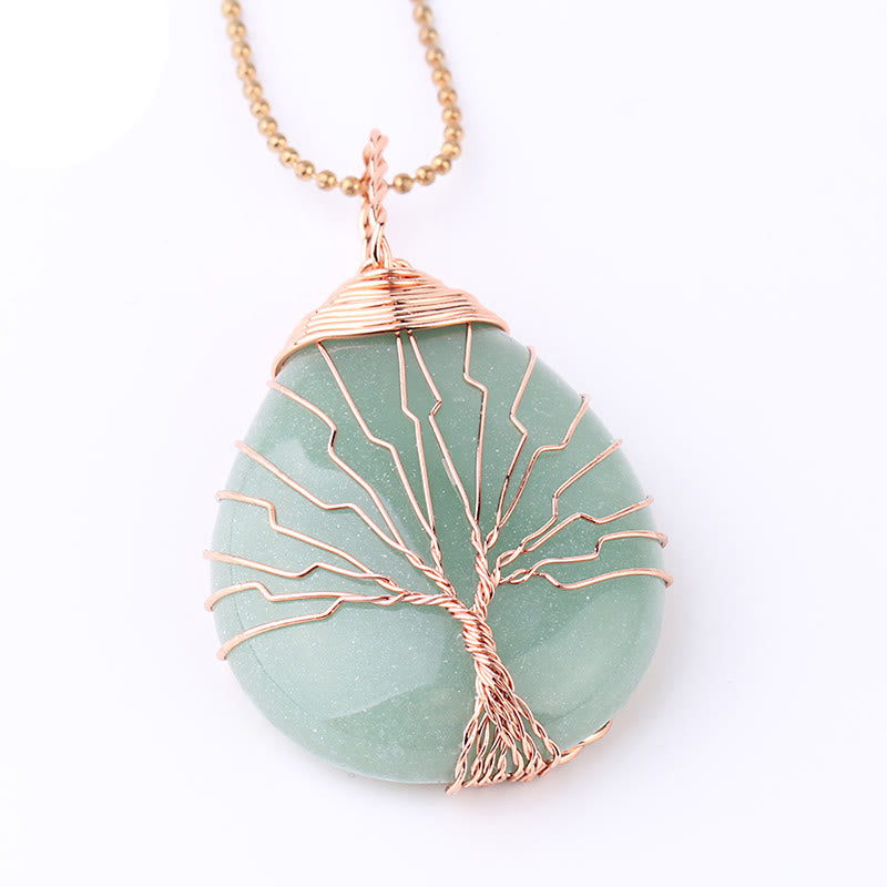 KarmaRipple's Authentic Quartz Gemstone Tree Of Life Balancing Energy Pendant Necklace p23