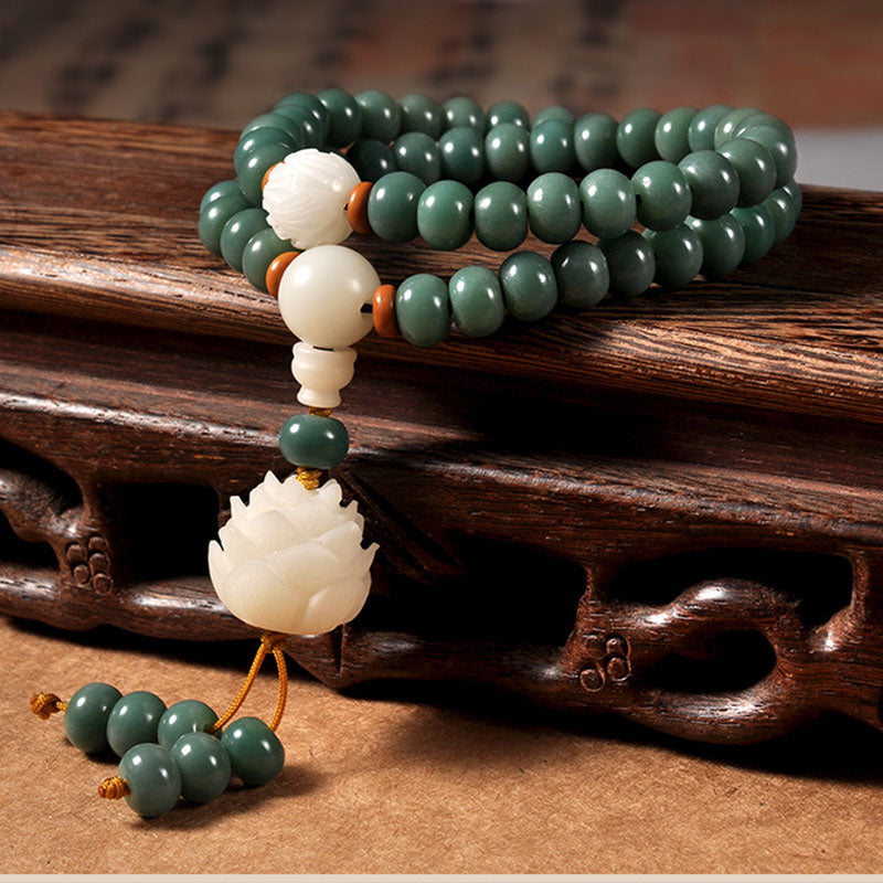 KarmaRipple's Lotus Cyan Bodhi Seed Success Bracelet p1
