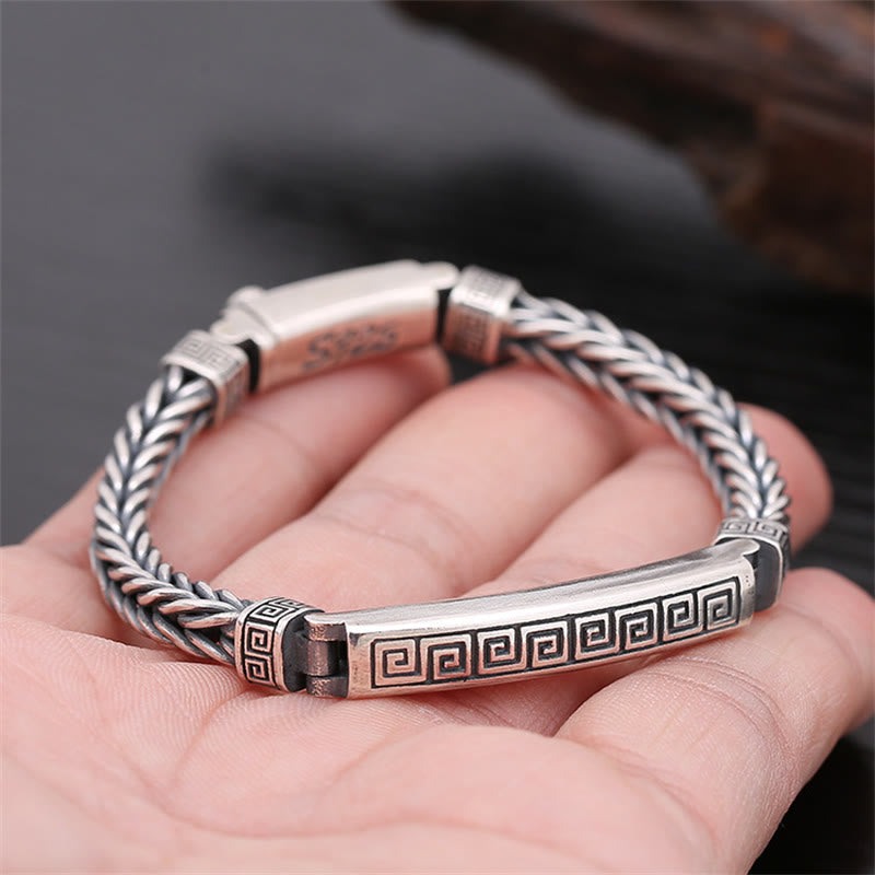 KarmaRipple's Swastika Pattern Engraved Fortune Bracelet p6