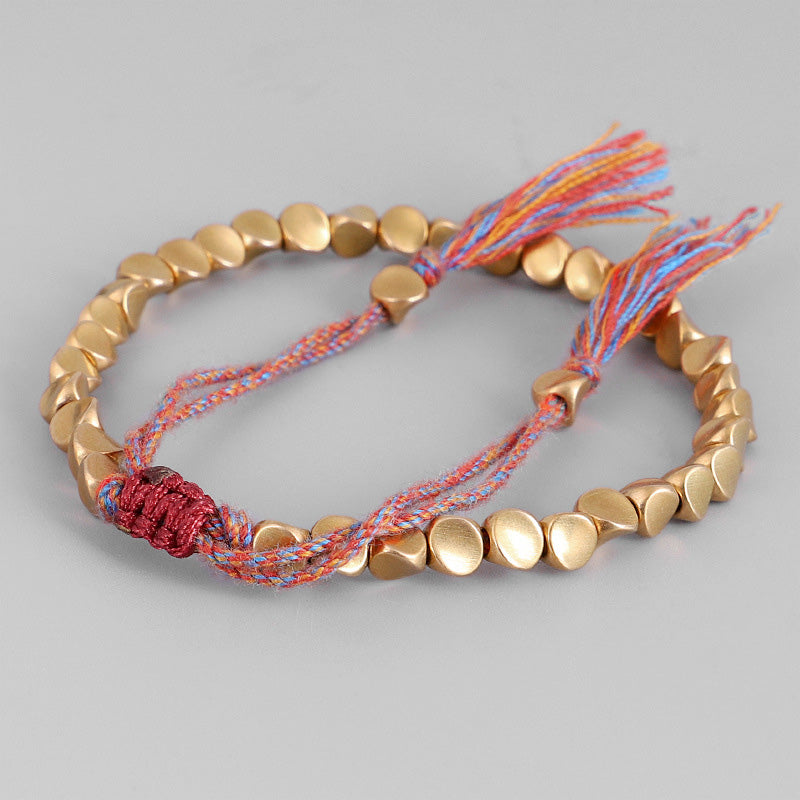 KarmaRipple's Tibetan Bronze Beadwork Balancing Fortune Bracelet p9