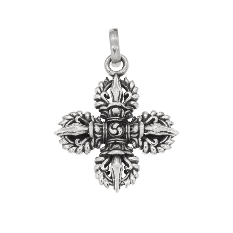 KarmaRipple's 925 Sterling Silver Double Dorje Vajra Spiritual Strength Pendant Necklace p10