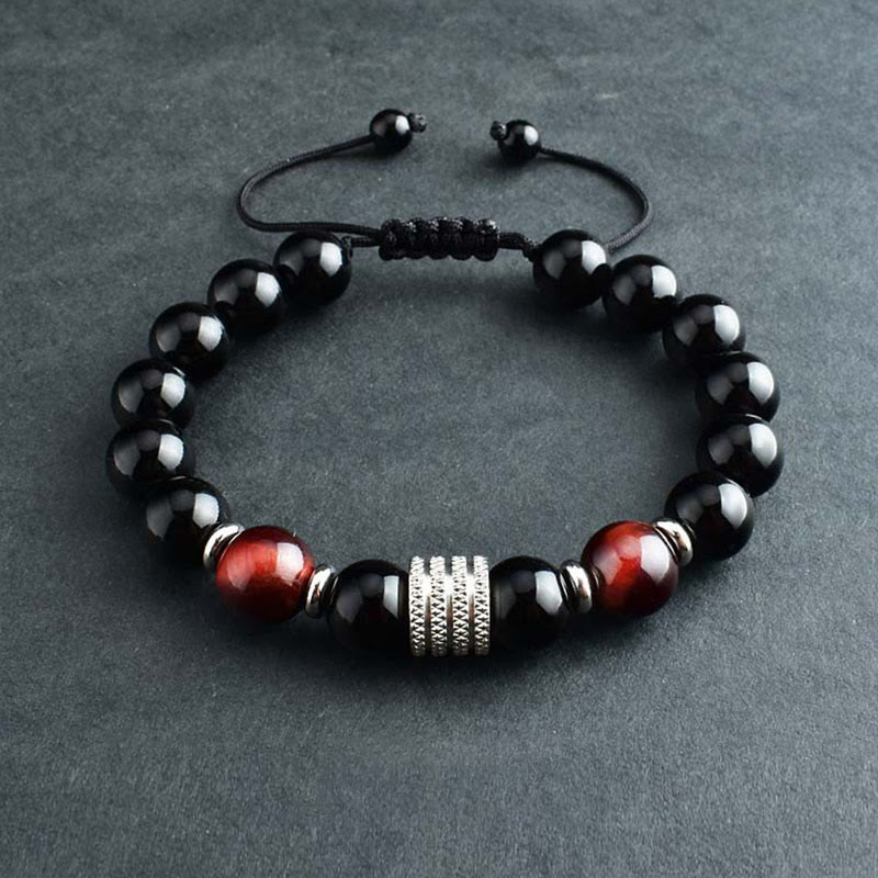KarmaRipple's Authentic Black Obsidian Tiger Eye Strength Fulfillment Bracelet p4
