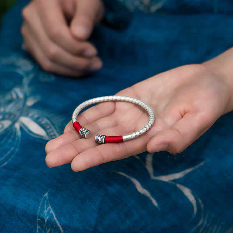 KarmaRipple's Tibet Om Mani Padme Hum Fortune Red String Bracelet Bangle p4