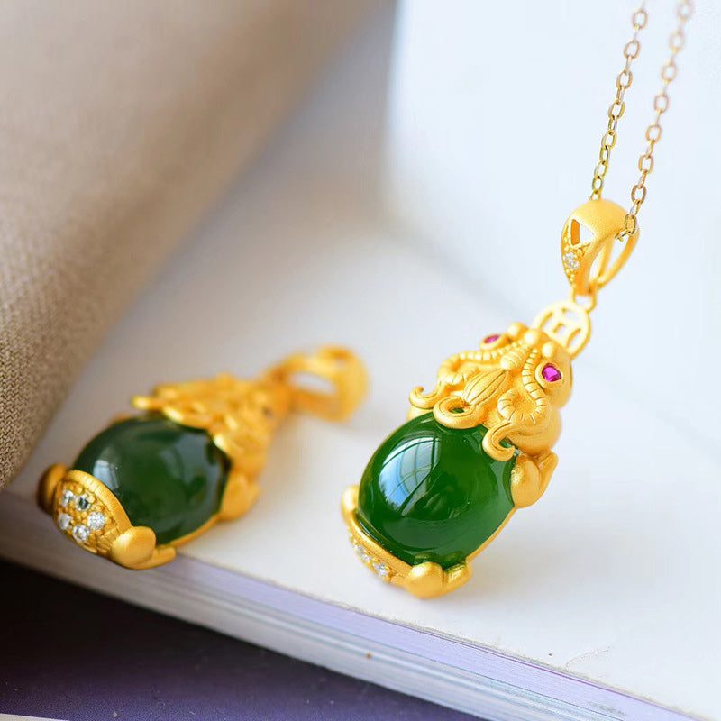 KarmaRipple's Authentic Jade PiXiu Balance Pendant p3