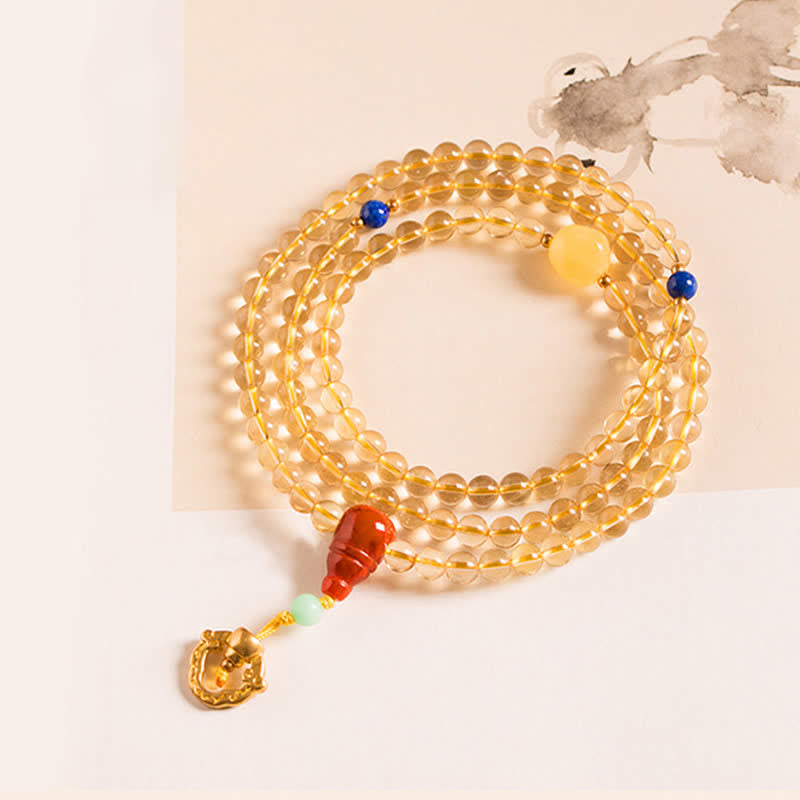 KarmaRipple's 925 Sterling Silver 108 Mala Beadwork Authentic Citrine Red Agate Amber Pleasure Talisman Bracelet p9