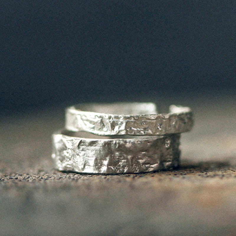 KarmaRipple's 925 Sterling Silver Simple Design Blessing Pair Ring p7