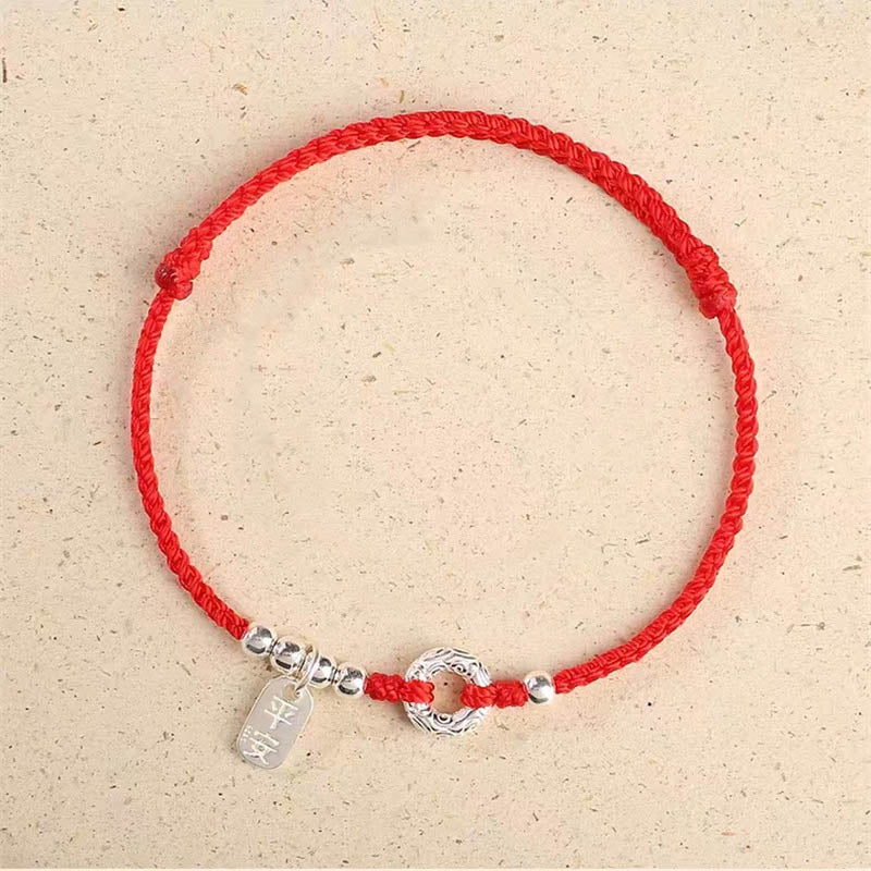 KarmaRipple's 925 Sterling Silver Auspicious Clouds Peace Buckle Safe And Sound Bracelet Anklet p7