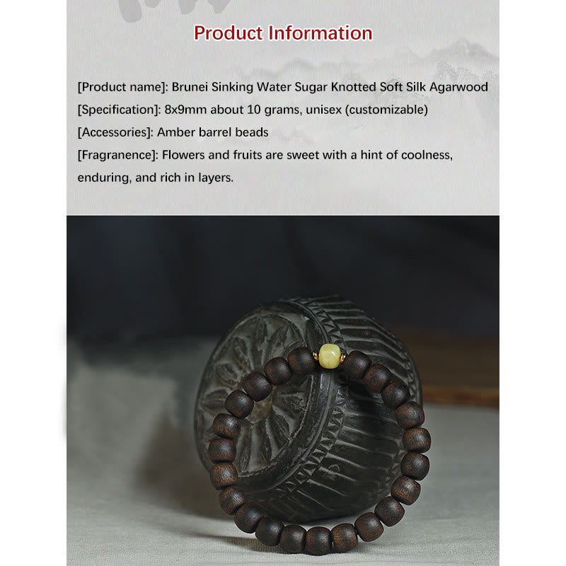 KarmaRipple's Rare Brunei Agarwood Amber Balance Peace Calm Bracelet p8
