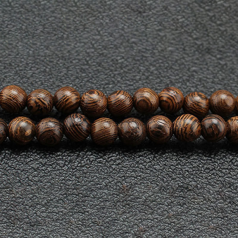 KarmaRipple's Wenge Wood Turquoise Stone Protection Calm Pendant Necklace p5