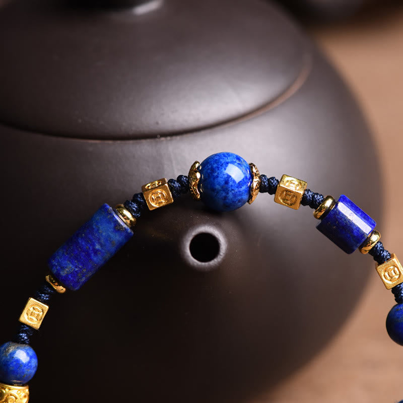 KarmaRipple's Handmade Authentic Lazurite Bead Positive Rope Bracelet p4