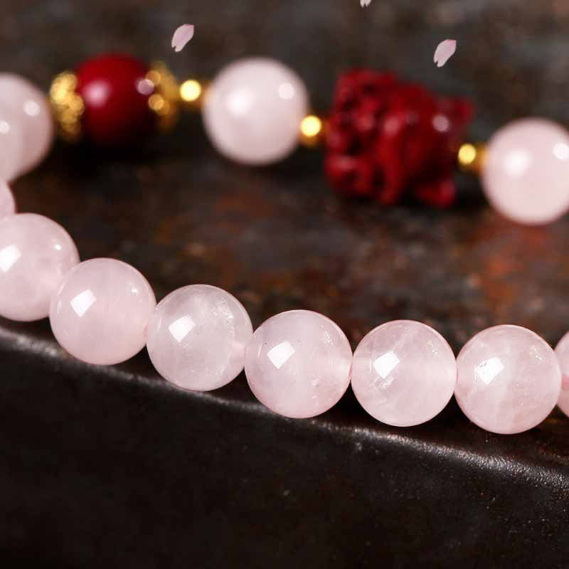 KarmaRipple's Authentic Pink Gemstone Cinnabar Nine Tailed Fox Love Bracelet p4