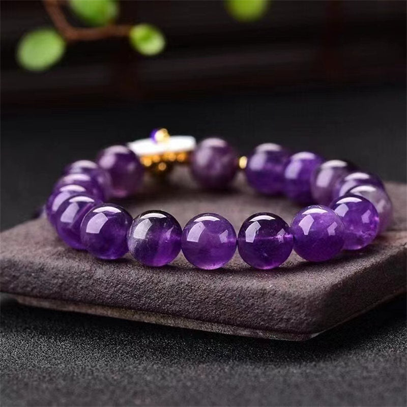 KarmaRipple's Authentic Amethyst Gemstone Flower Spiritual Balancing Bracelet p5