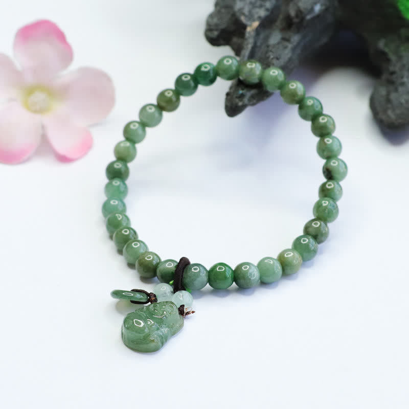 KarmaRipple's Laughing Buddha Cyan Jade Balancing Bracelet p5