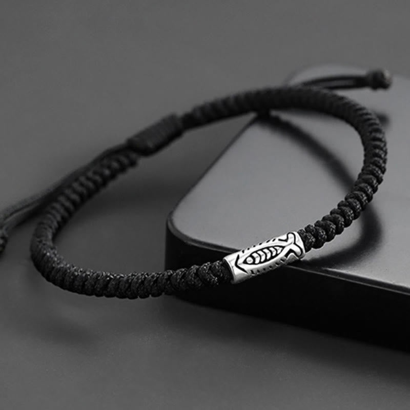 KarmaRipple's Tibet Koi Fish Wealth Black String Bracelet p4