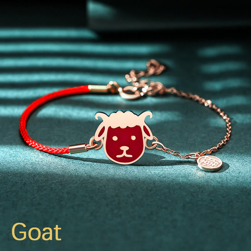 KarmaRipple's 925 Sterling Silver Color-changing Chinese Zodiac Fortune Protection Red String Chain Bracelet p41