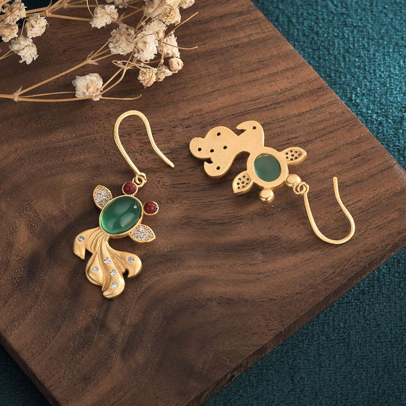 KarmaRipple's FengShui Jade Koi Fortune Earrings p5