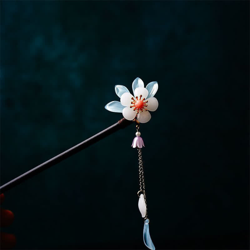 KarmaRipple's Pearl Flower Leaf Butterfly Happiness Hairpin p7