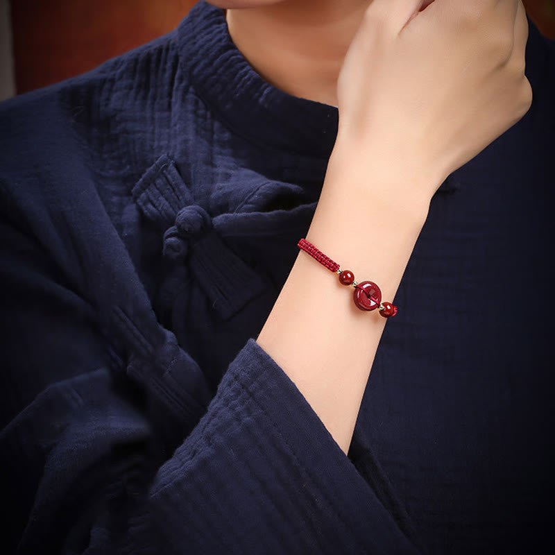 KarmaRipple's Authentic Cinnabar Peace Buckle Blessing String Bracelet p5