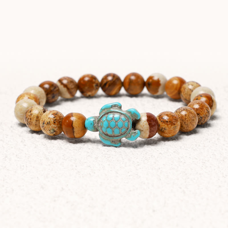 KarmaRipple's Authentic Stone Sea Turtle Turquoise Blessing Bracelet p21
