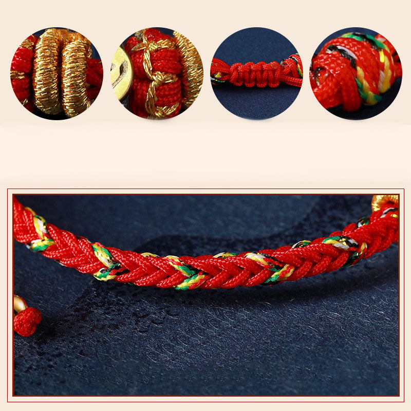 KarmaRipple's Chinese Zodiac Natal Buddha Silver Fortune Woven String Bracelet p12