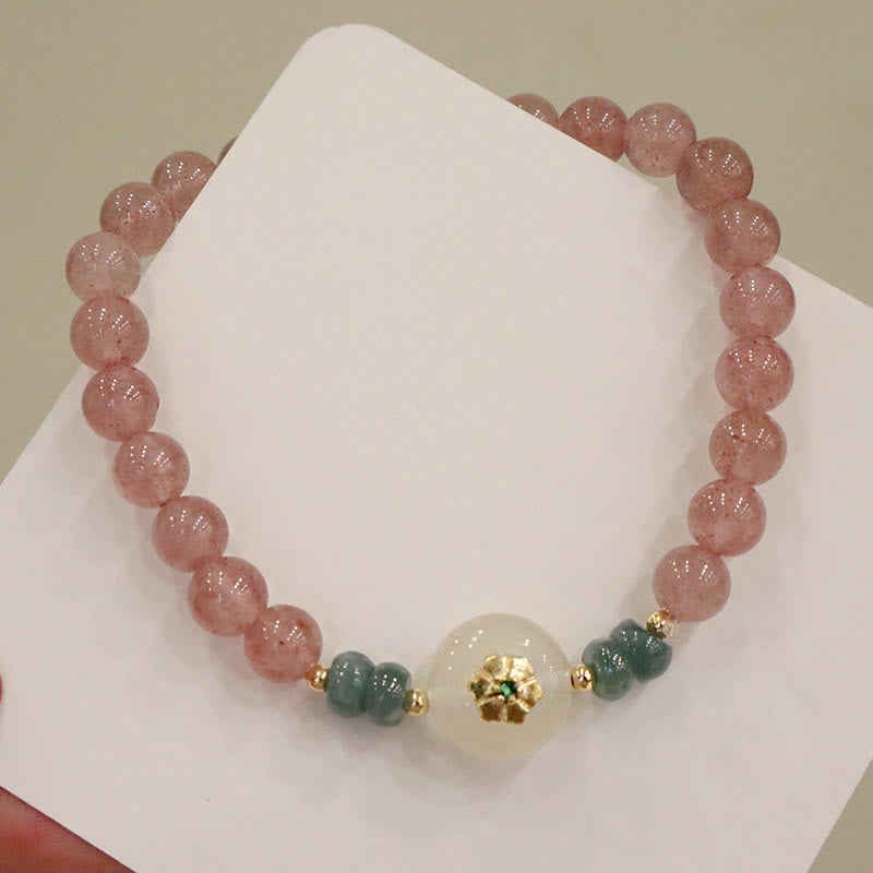 KarmaRipple's Authentic Strawberry Quartz Chalcedony Jade Balancing Bracelet p7